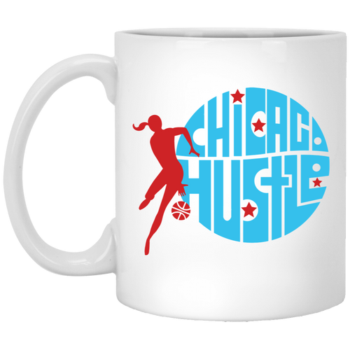 Chicago Hustle WBL Mug Ceramic 11 oz. Women's Pro Basketball League  Team color White