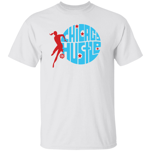 Chicago Hustle Tee Shirt Short Sleeve Cotton Womens Pro Basketball League Team color White