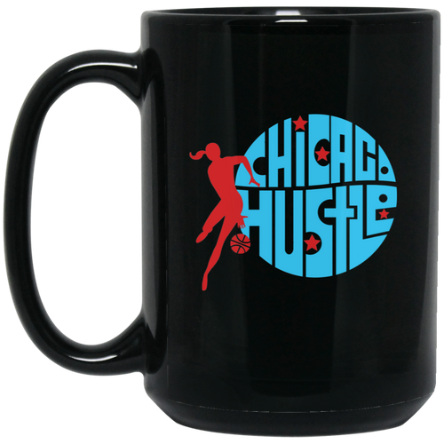 Chicago Hustle WBL Mug Black Ceramic 15 oz. Women's Pro Basketball League Team