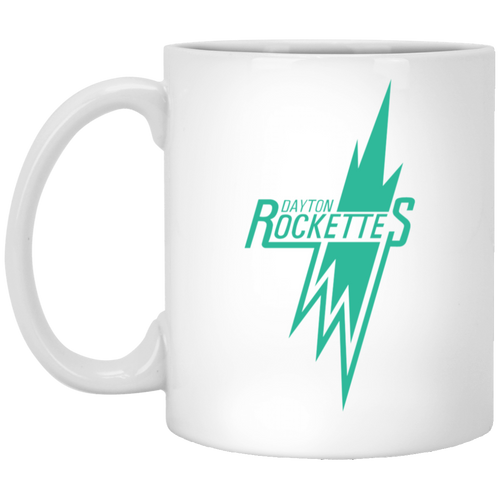 Dayton Rockettes WBL Mug Ceramic 11 oz. Women's Pro Basketball League  Team color White