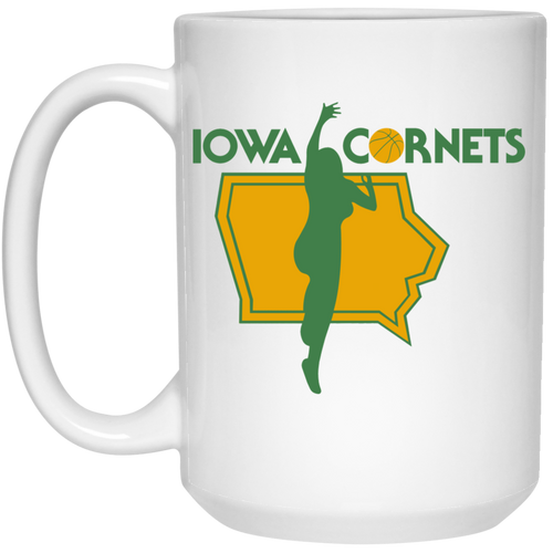 Iowa Cornets WBL Mug Ceramic 15 oz. Women's Professional Basketball League color White