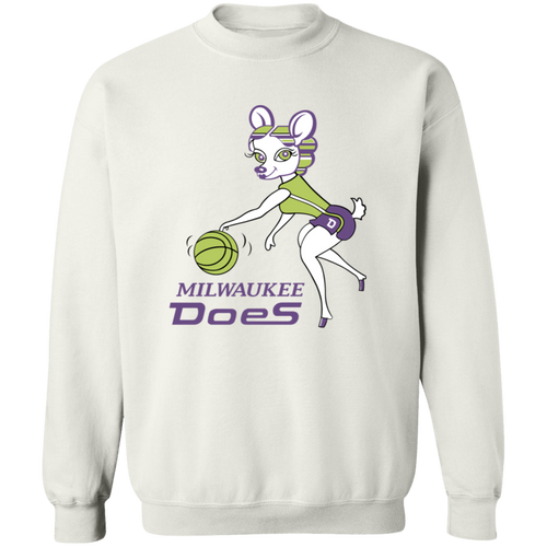 Milwaukee Does WBL Sweatshirt Crewneck Pullover Womens Professional Basketball Team color White