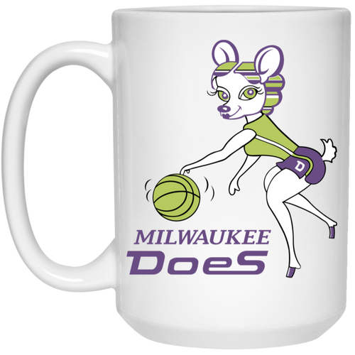 Milwaukee Does WBL Mug Ceramic 15 oz. Women's Professional Basketball League color White