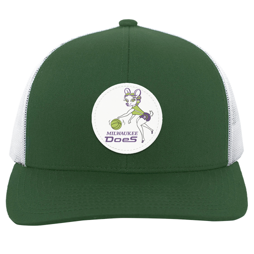 Milwaukee Does WBL Womens Pro Basketball League Team Trucker Cap color Dark Green/White