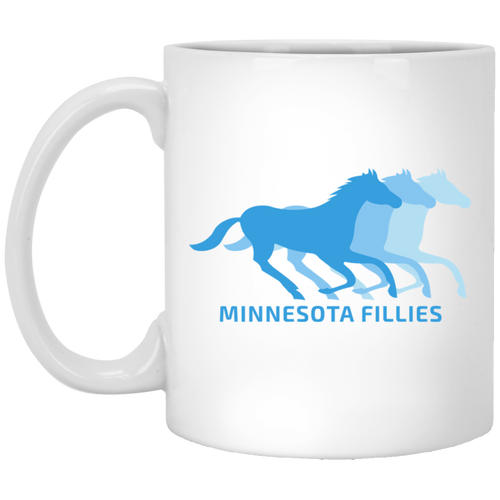 Minnesota Fillies WBL Mug Ceramic 11 oz. Women's Pro Basketball League  Team color White