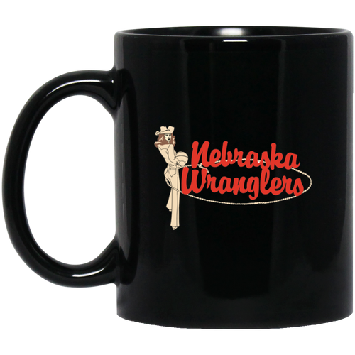Nebraska Wranglers WBL Mug 11 oz. Ceramic Women's Pro Basketball League Team color Black