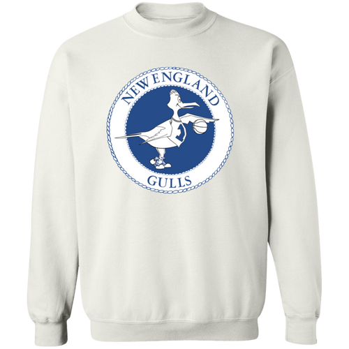 New England Gulls WBL Sweatshirt Crewneck Pullover Womens Professional Basketball Team color White