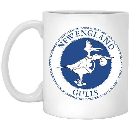 New England Gulls WBL Mug Ceramic 11 oz. Women's Pro Basketball League  Team color White