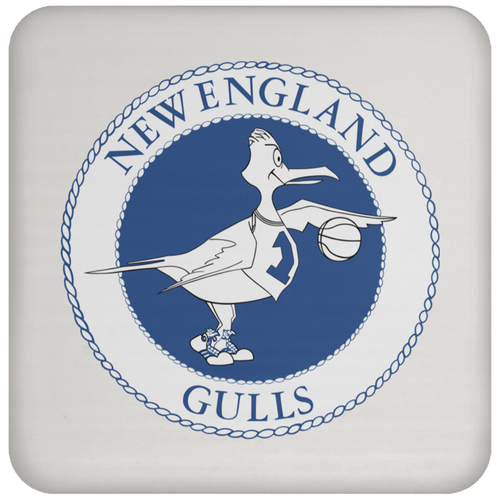 New England Gulls WBL Drink Coaster Table Pad Women's Pro Basketball League Team color White