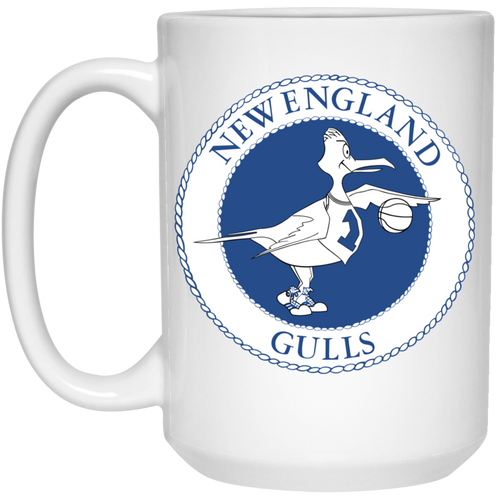 New England Gulls WBL Mug Ceramic 15 oz. Women's Professional Basketball League color White