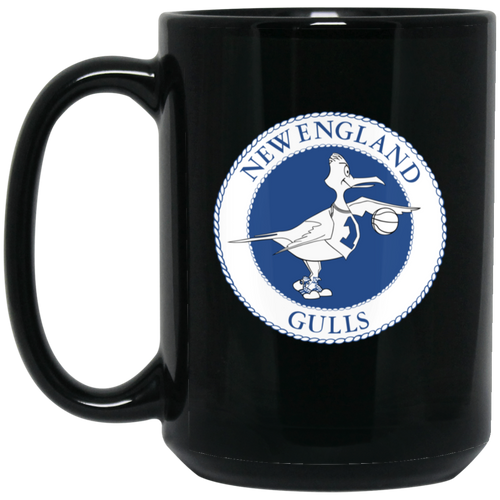 New England Gulls WBL Mug Black Ceramic 15 oz. Women's Pro Basketball League Team
