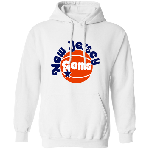 New Jersey Gems WBL Hoodie Pullover Womens Pro Basketball Team color White