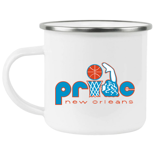 New Orleans Pride Camping Mug 12 oz. Enamel Women's Pro Basketball League Team color White
