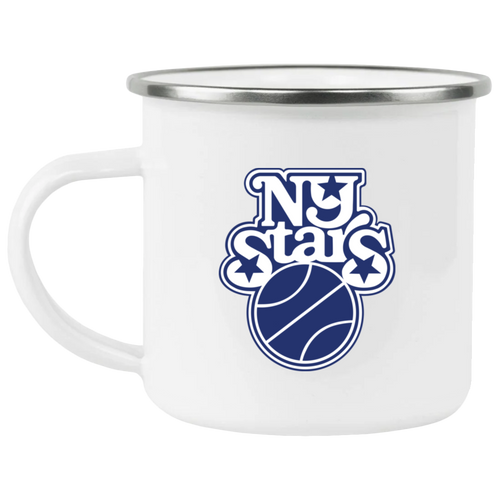 New York Stars Camping Mug 12 oz. Enamel Women's Pro Basketball League Team color White