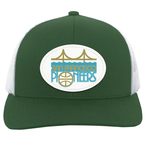 San Francisco Pioneers WBL Womens Pro Basketball League Team Trucker Cap color Dark Green/White