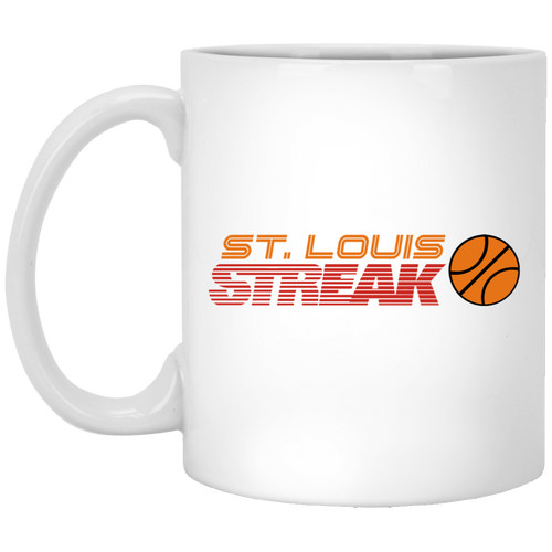 St. Louis Streak Drink Mug Ceramic 11 oz. Women's Pro Basketball League Team color White