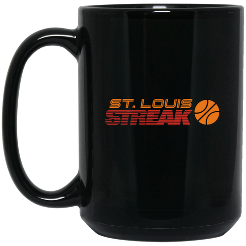 St. Louis Streak WBL Mug Black Ceramic 15 oz. Women's Pro Basketball League Team