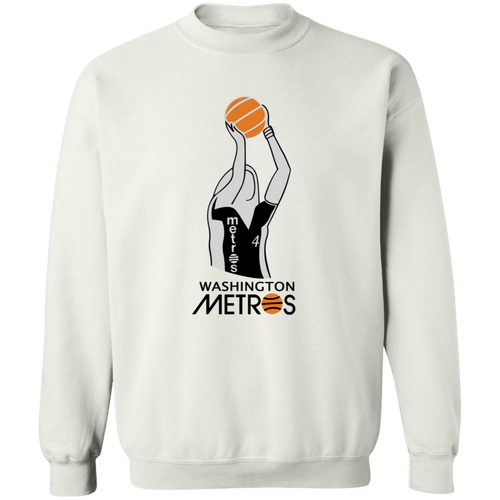 Washington Metros Sweatshirt WBL Sweatshirt Crewneck Pullover Womens Professional Basketball Team color White