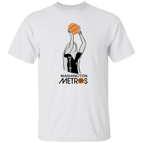 Washington Metros T-shirt Cotton WBL Womens Pro Basketball Team Tee color White