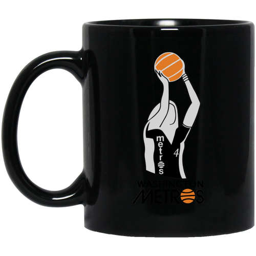 Washington Metros WBL Mug 11 oz. Ceramic Women's Pro Basketball League Team color Black