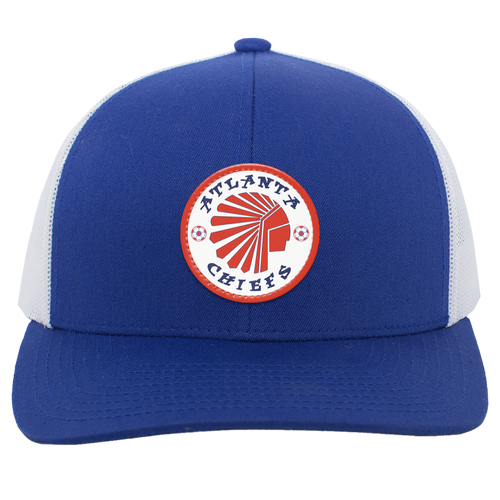 Atlanta Chiefs Trucker Snapback Cap NASL Soccer Team color Royal Blue/White