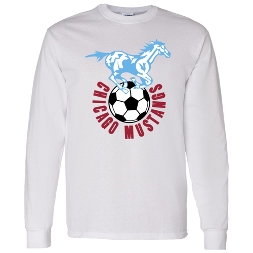 Chicago Mustangs NASL Long Sleeve Shirt North American Soccer League Team color White