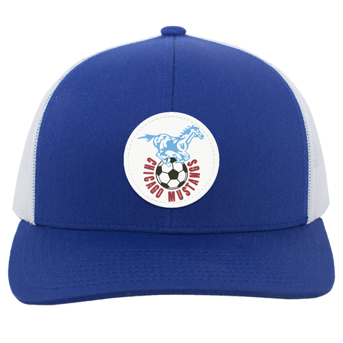 Chicago Mustangs Trucker Snapback Cap NASL Soccer Team color Royal Blue/White