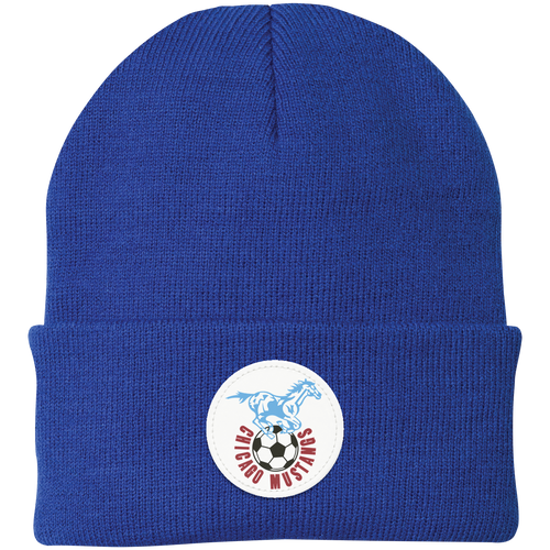 Chicago Mustangs NASL Knit Beanie Cap North American Soccer League color Royal Blue