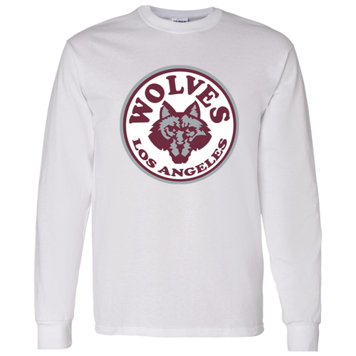 Los Angeles Wolves NASL Long Sleeve Shirt North American Soccer League Team color White