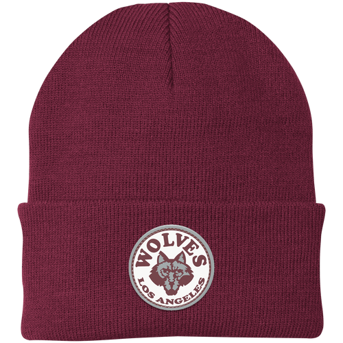 Los Angeles Wolves NASL Beanie Cap Knit North American Soccer League Team color Maroon
