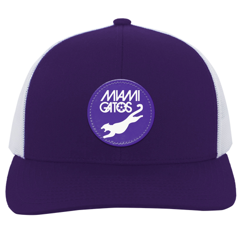 Miami Gatos Trucker Snapback Cap NASL Soccer Team color Purple/White