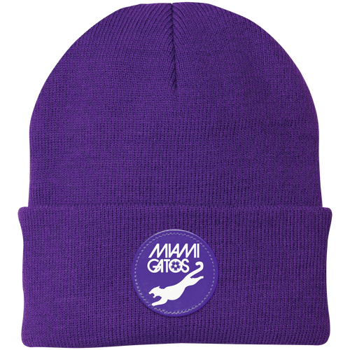 Miami Gatos NASL Beanie Cap Knit North American Soccer League Team color Purple