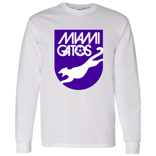 Miami Gatos NASL Long Sleeve Shirt North American Soccer League Team color White