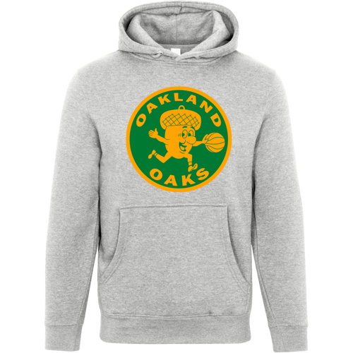 Oakland Oaks ABA Hoodie Pullover American Basketball Association color Heather Grey