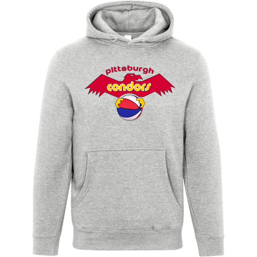 Pittsburgh Condors ABA Hoodie Pullover American Basketball Association color Heather Grey