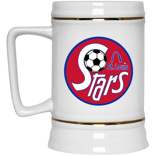 St. Louis Stars NASL Soccer Team Ceramic Beer Stein Mug 22 Oz. Capacity color White