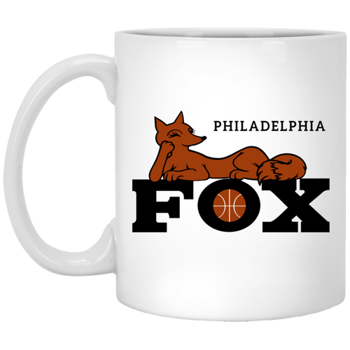 Philadelphia Fox WBL Mug Ceramic 11 oz. Women's Pro Basketball League  Team color White