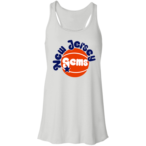 New Jersey Gems Flowy Racerback Tank Top WBL Women's Basketball Team color White