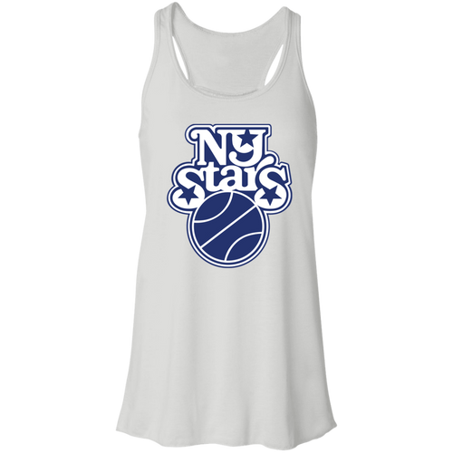 New York Stars Flowy Racerback Tank Top WBL Women's Basketball Team color White