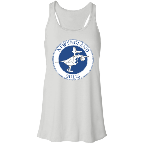 New England Gulls Flowy Racerback Tank Top WBL Women's Basketball Team color White
