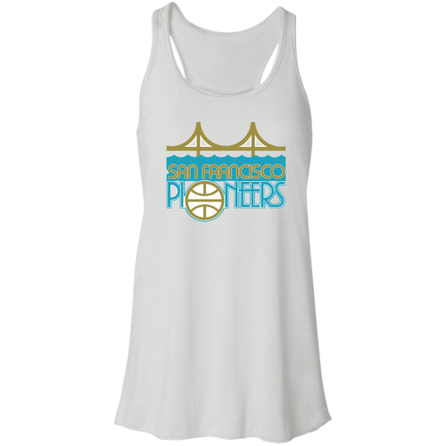 San Francisco Pioneers Flowy Racerback Tank Top WBL Women's Basketball Team color White