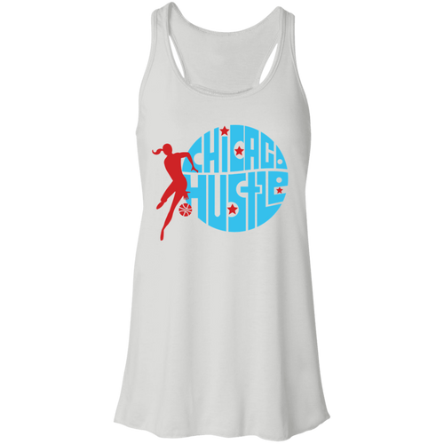 Chicago Hustle Flowy Racerback Tank Top WBL Women's Basketball Team color White