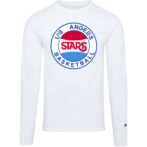 Los Angeles Stars ABA Long Sleeve Shirt American Basketball Association Team Logo color White