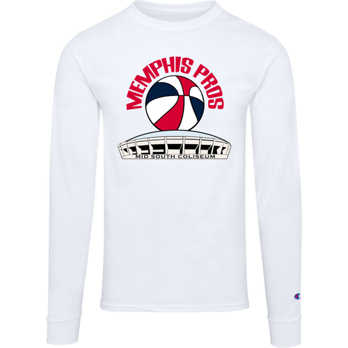 Memphis Pros ABA Long Sleeve Shirt American Basketball Association Team Logo color White