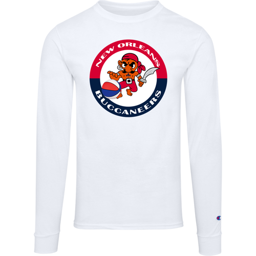 New Orleans Buccaneers ABA Long Sleeve Shirt American Basketball Association Team Logo color White