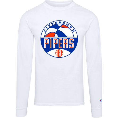 Pittsburgh Pipers ABA Long Sleeve Shirt American Basketball Association Team Logo color White
