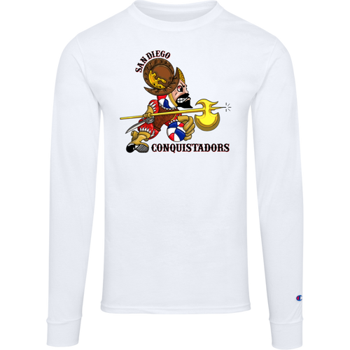 San Diego Conquistadors ABA Long Sleeve Shirt American Basketball Association Team Logo color White