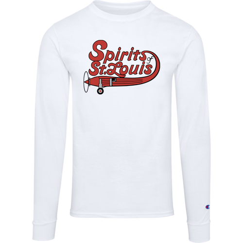 Spirits of St. Louis ABA Basketball Team Long Sleeve Shirt Crewneck 100% Cotton Fabric color White