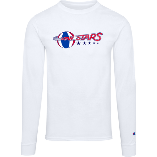Utah Stars ABA Basketball Team Long Sleeve Shirt Crewneck 100% Cotton Fabric color White