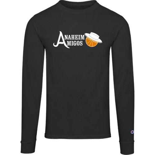 Anaheim Amigos ABA Basketball Team Long Sleeve Shirt Crewneck 100% Cotton Fabric color Black